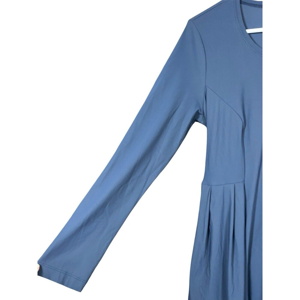 Porto SF Pleated Belted Midi Dress Lagenlook Jersey Size 2 Travel Stretch USA - Picture 5 of 13